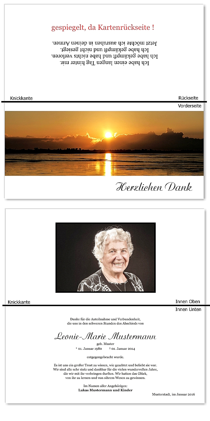  Danksagungskarten Trauer