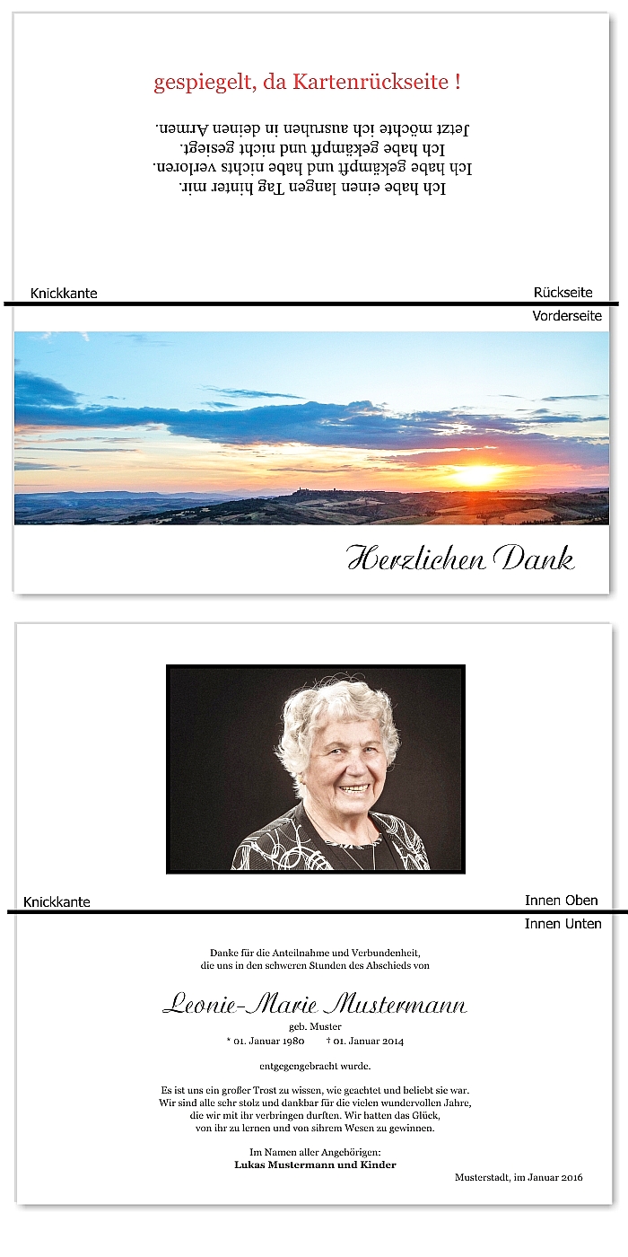  Danksagungskarten Trauer