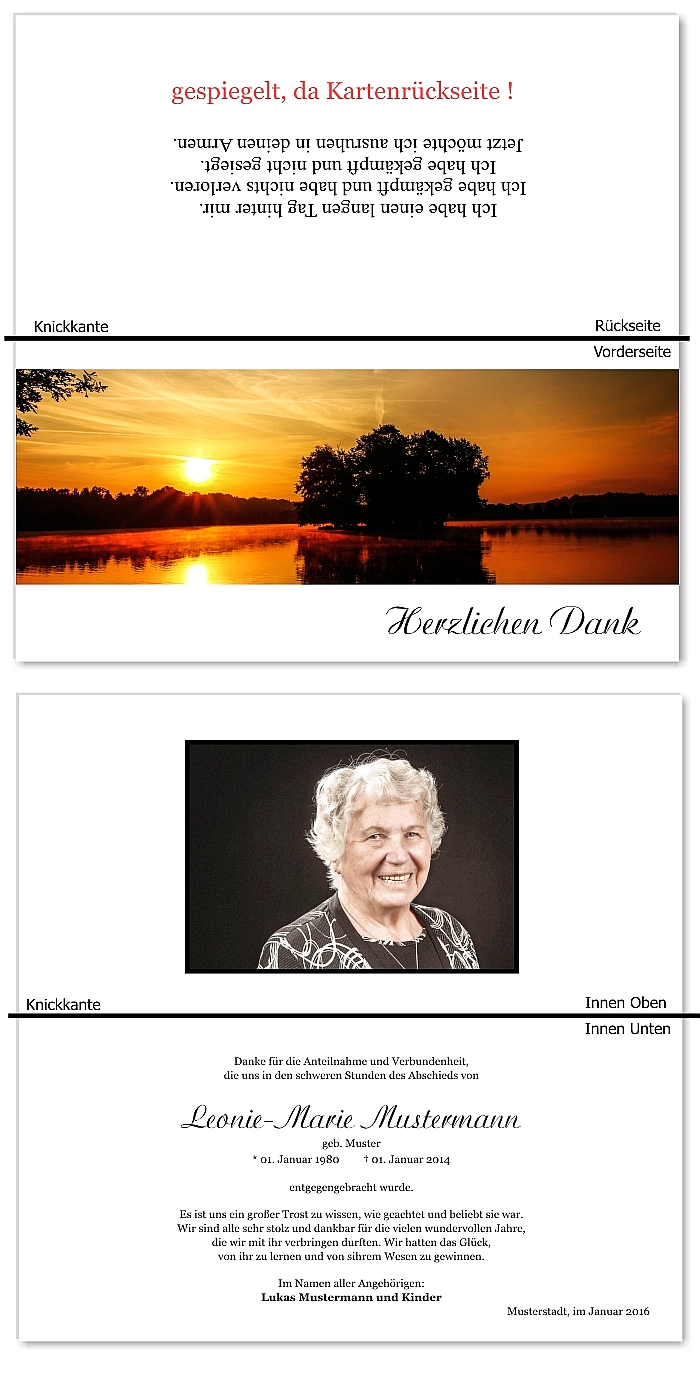  Danksagungskarten Trauer