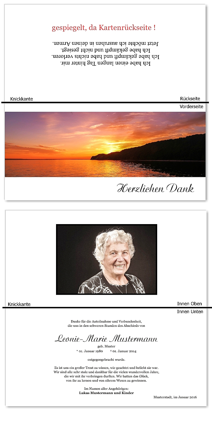  Danksagungskarten Trauer