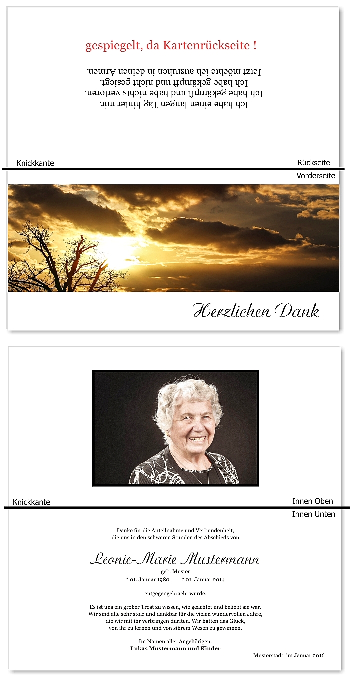  Danksagungskarten Trauer
