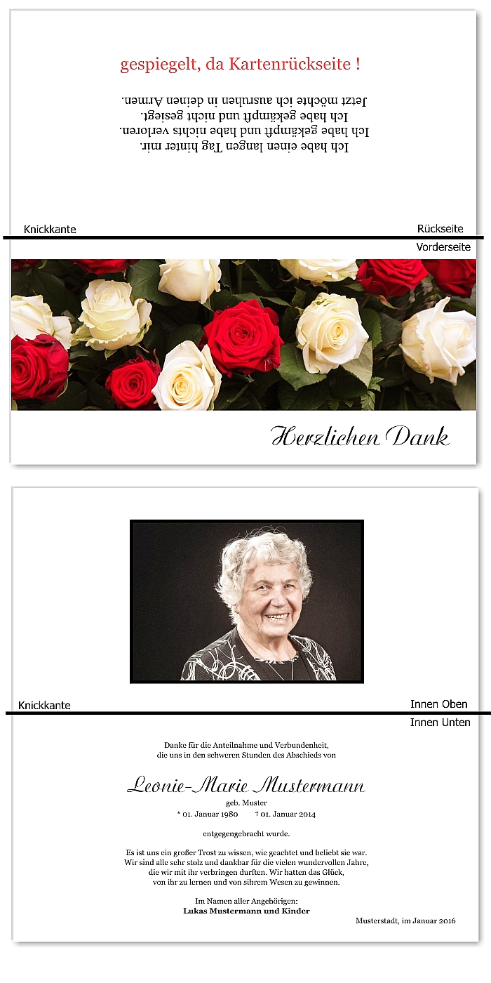  Danksagungskarten Trauer
