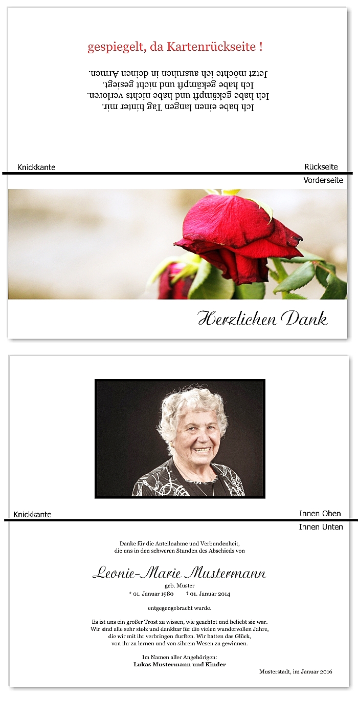  Danksagungskarten Trauer