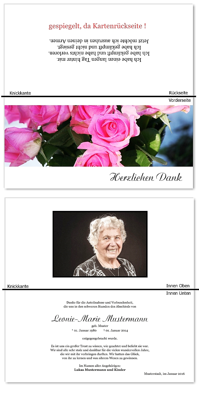  Danksagungskarten Trauer