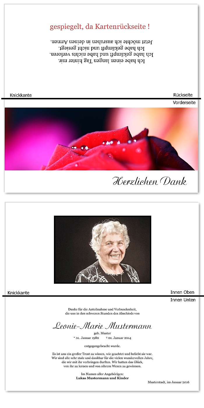  Danksagungskarten Trauer