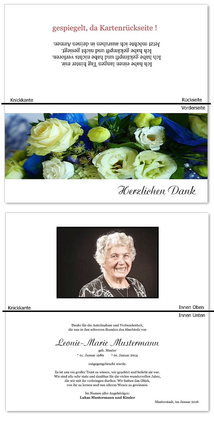  Danksagungskarten Trauer