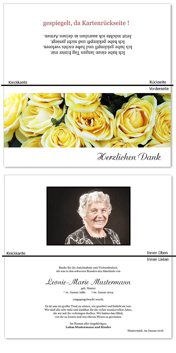  Danksagungskarten Trauer