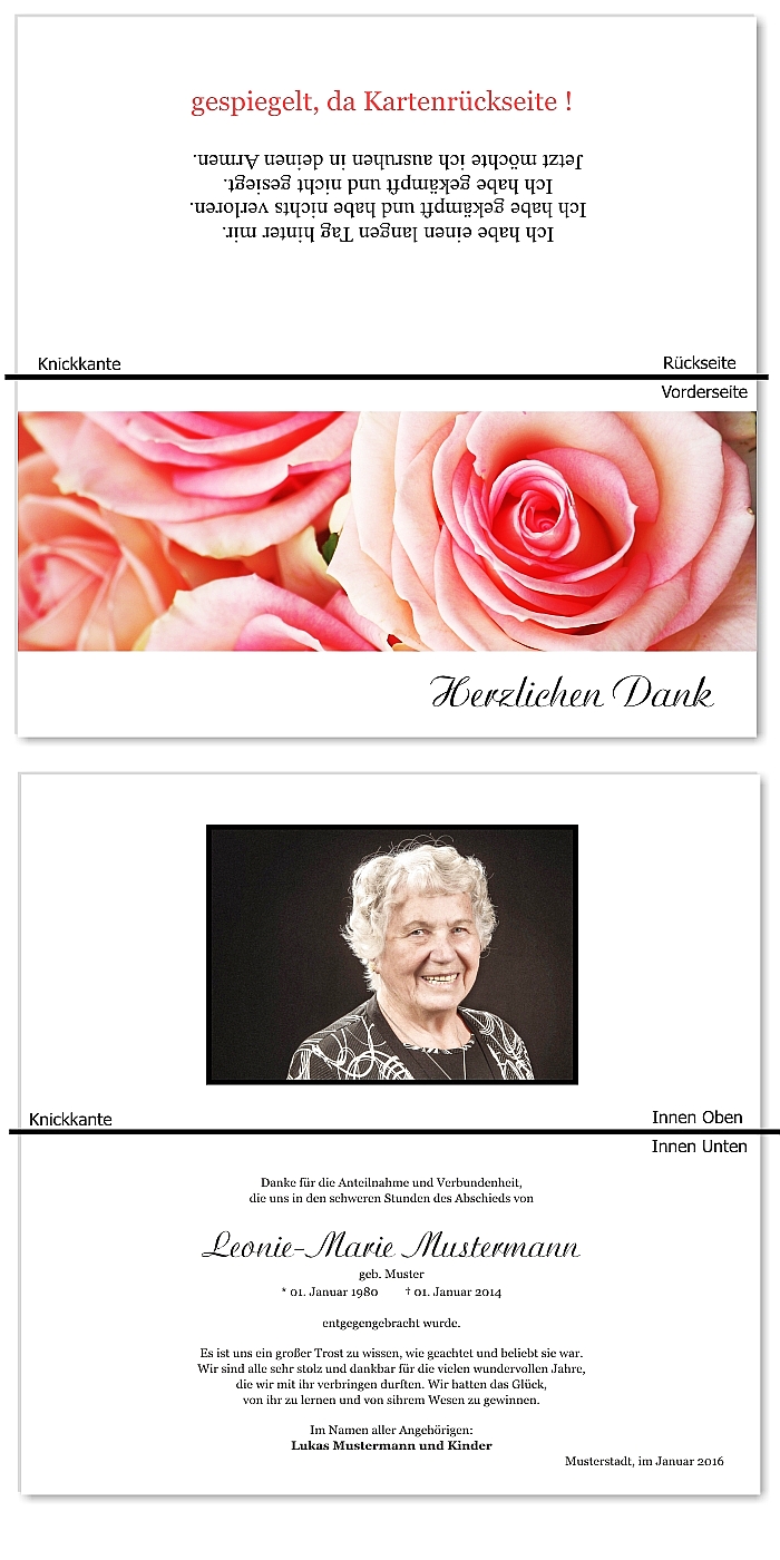  Danksagungskarten Trauer
