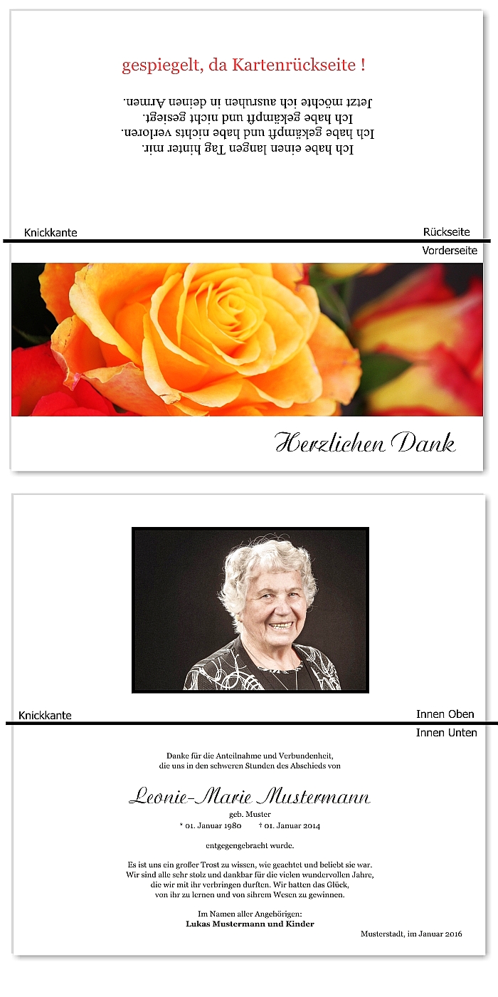  Danksagungskarten Trauer
