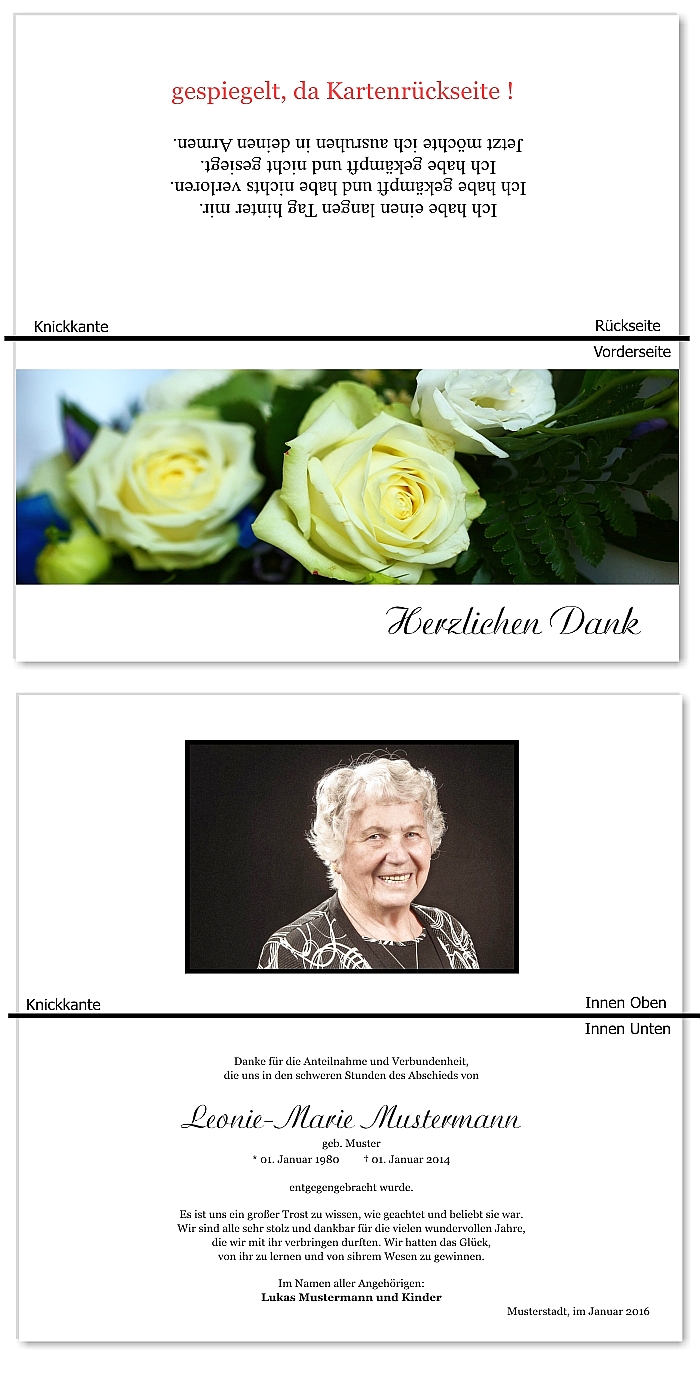  Danksagungskarten Trauer