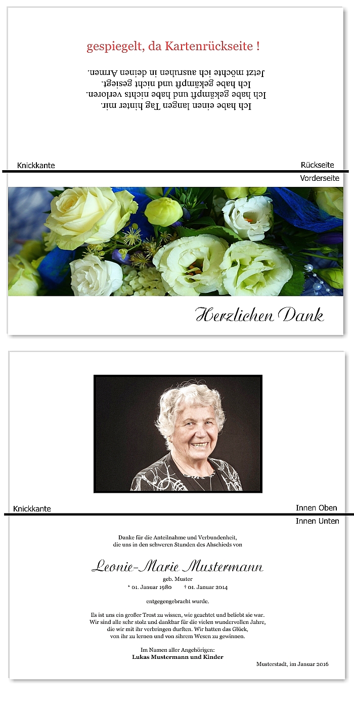  Danksagungskarten Trauer