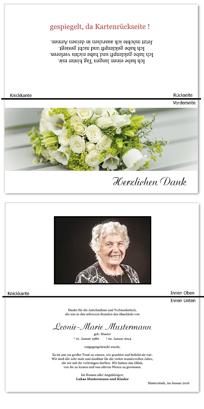  Danksagungskarten Trauer