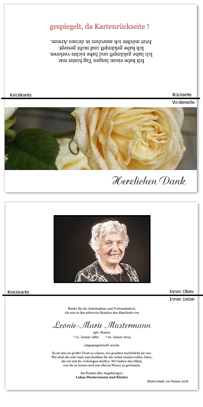  Danksagungskarten Trauer