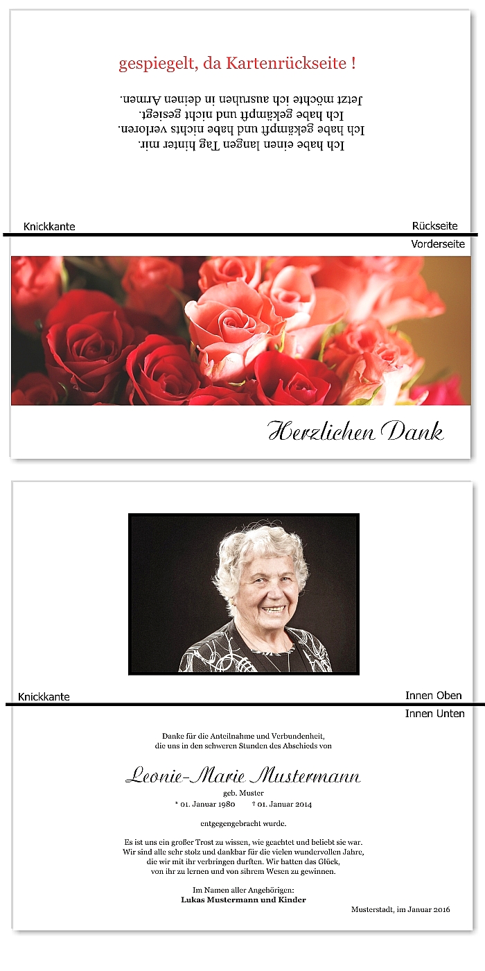  Danksagungskarten Trauer