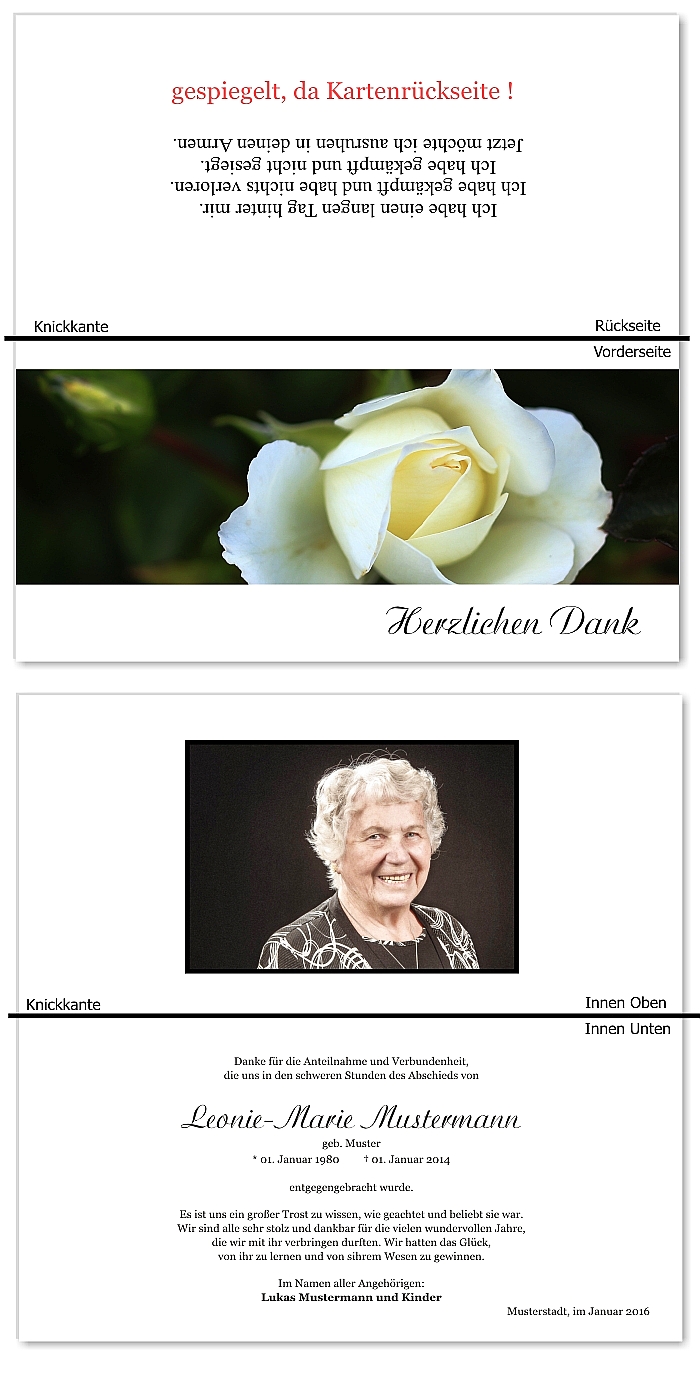  Danksagungskarten Trauer