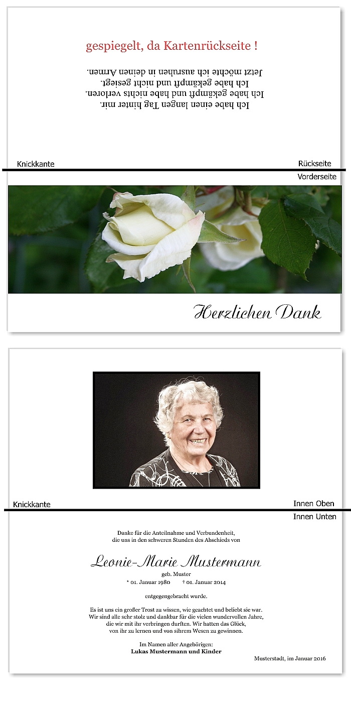  Danksagungskarten Trauer