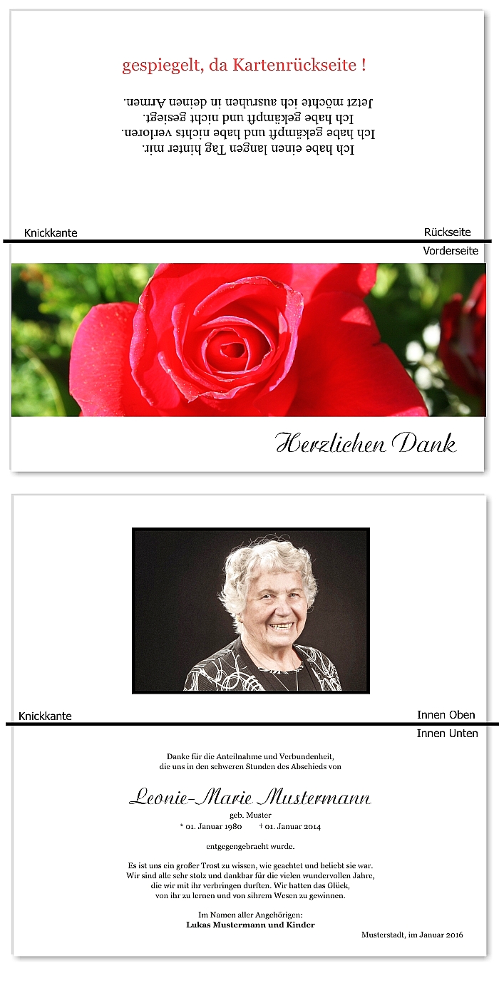  Danksagungskarten Trauer