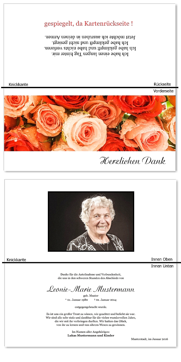  Danksagungskarten Trauer