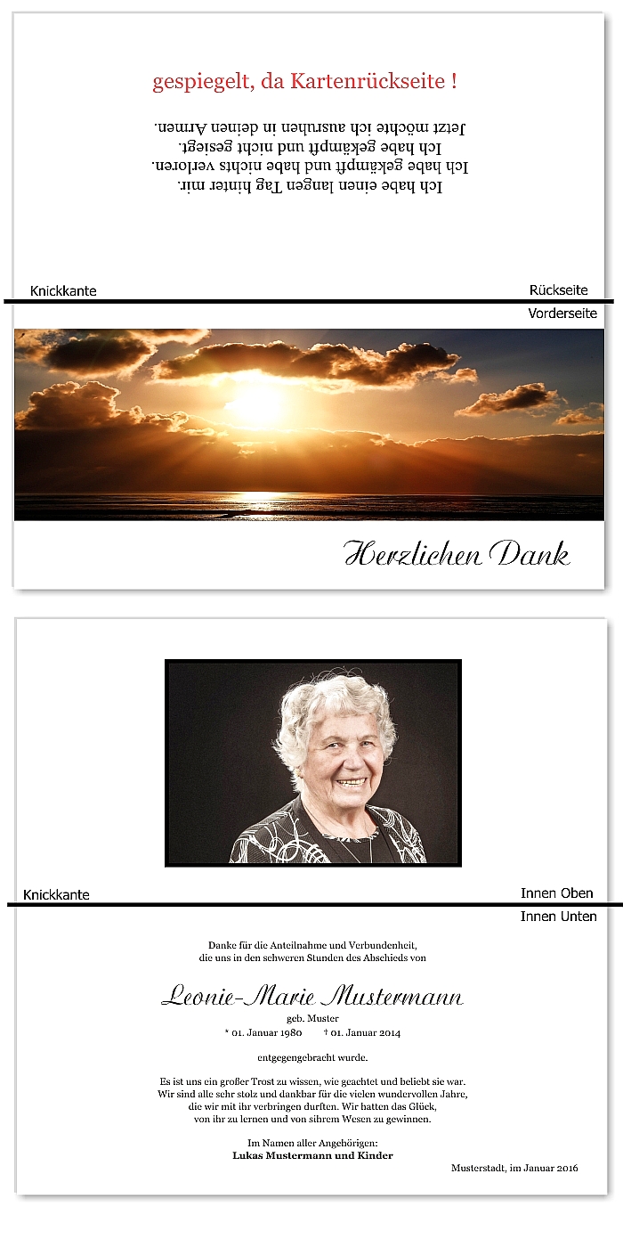  Danksagungskarten Trauer