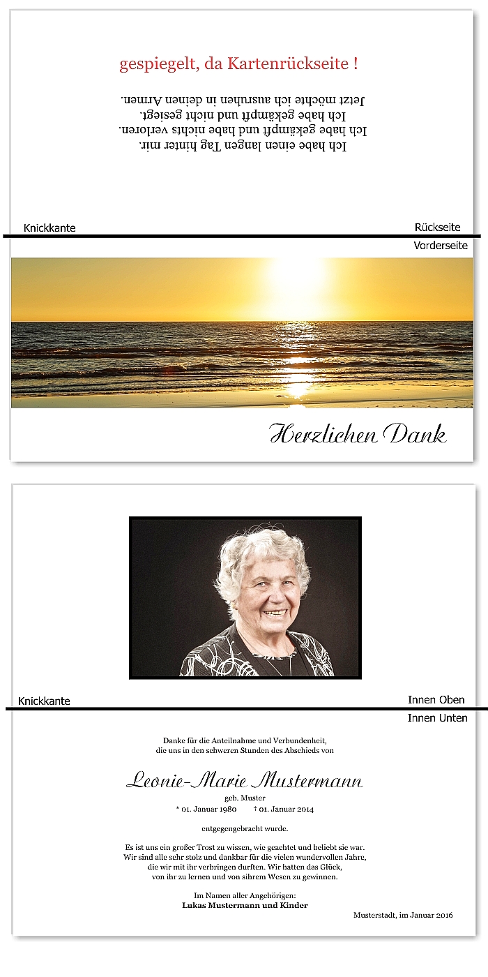  Danksagungskarten Trauer