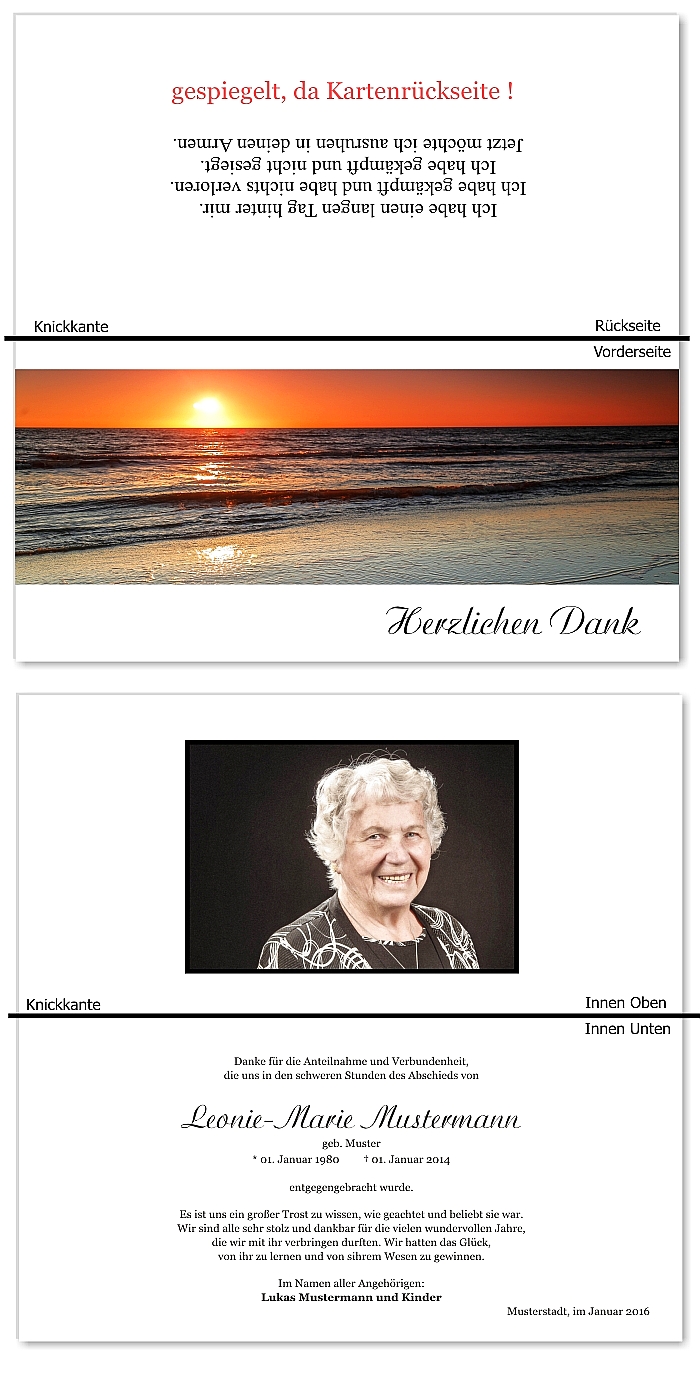  Danksagungskarten Trauer