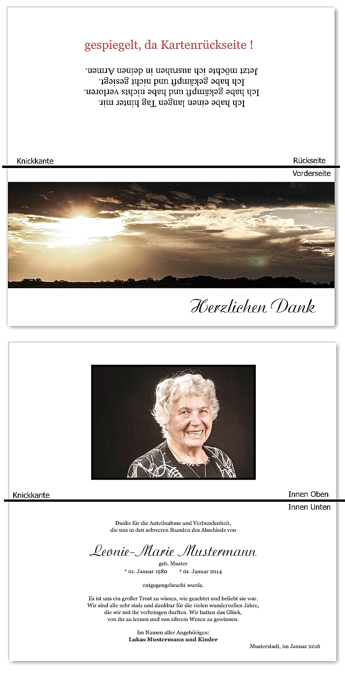  Danksagungskarten Trauer