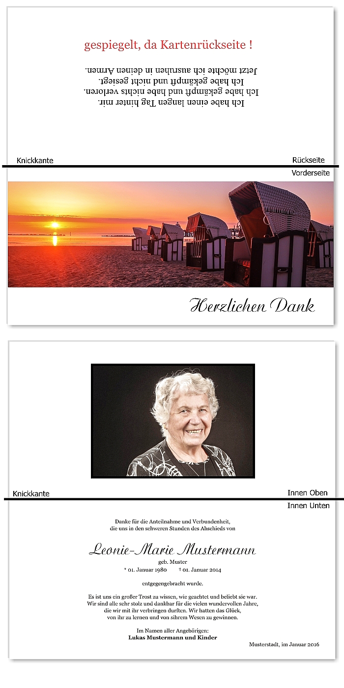  Danksagungskarten Trauer