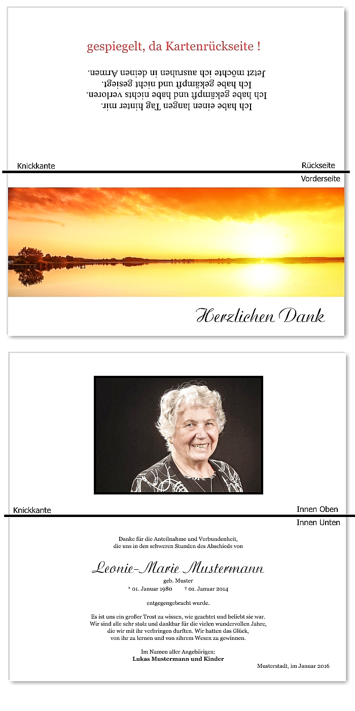 Danksagungskarten Trauer