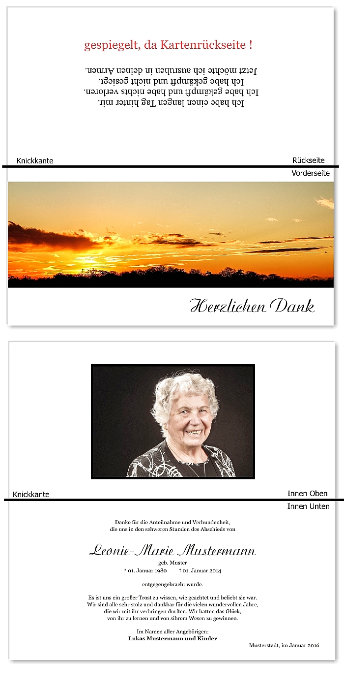  Danksagungskarten Trauer