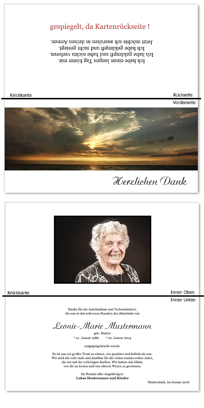  Danksagungskarten Trauer