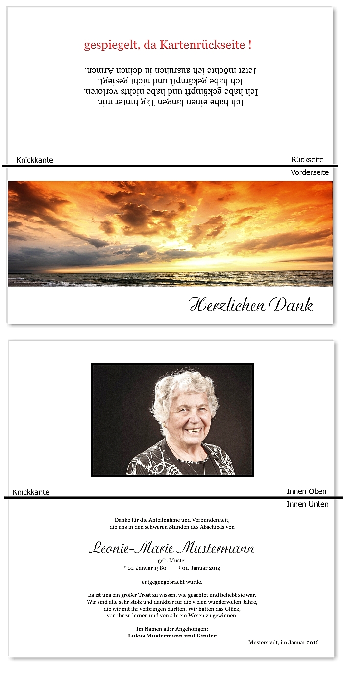  Danksagungskarten Trauer