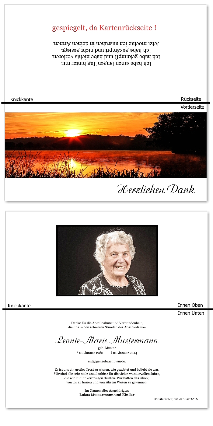  Danksagungskarten Trauer