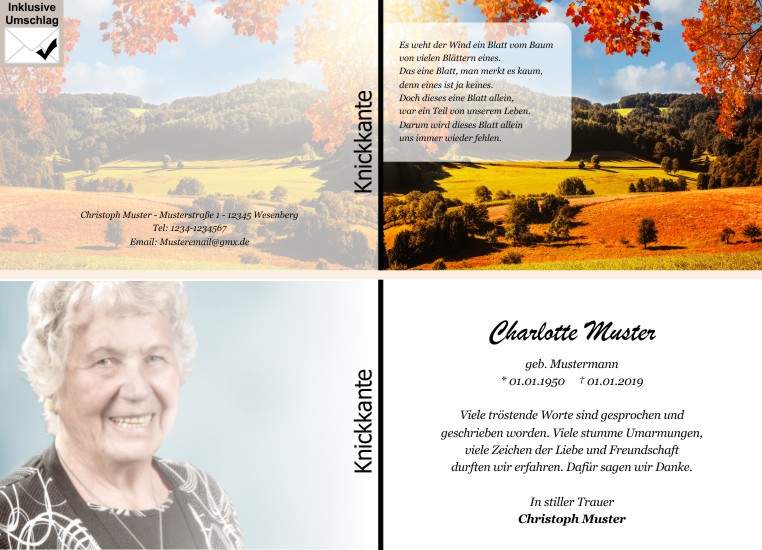  Danksagungskarten Trauer