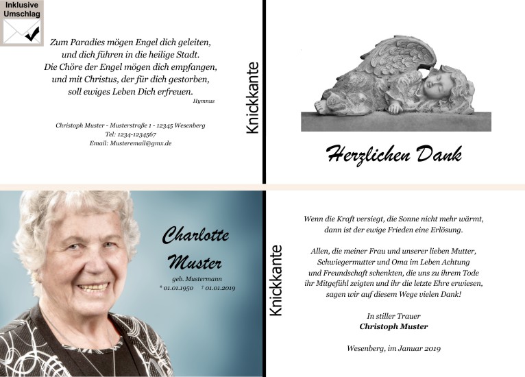  Danksagungskarten Trauer