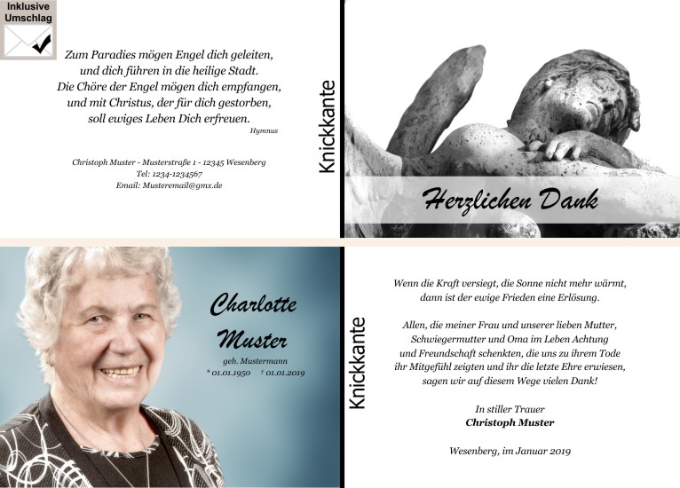  Danksagungskarten Trauer