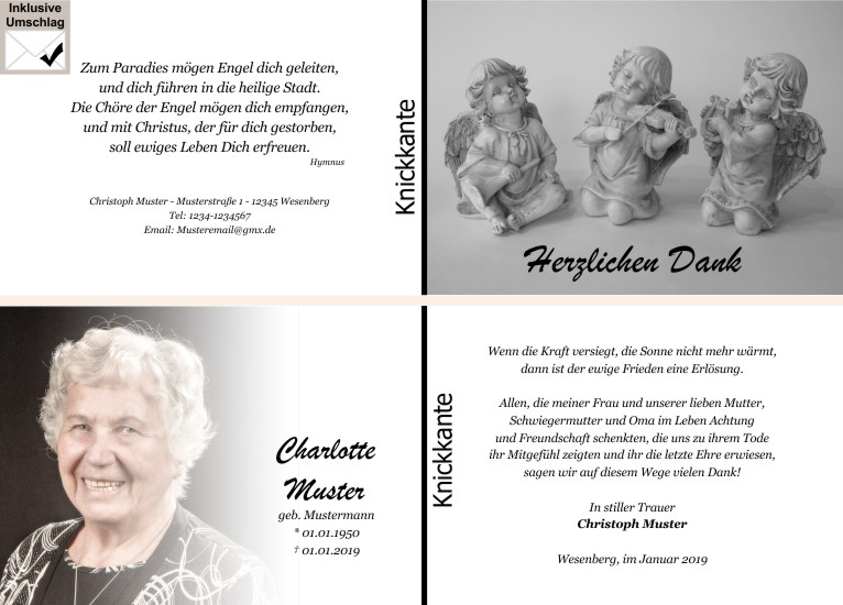  Danksagungskarten Trauer