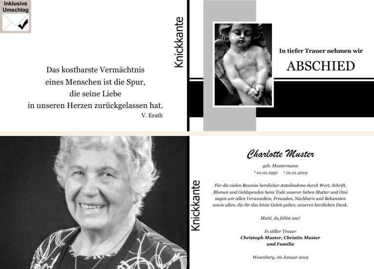  Danksagungskarten Trauer