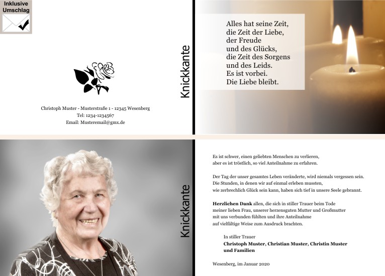  Danksagungskarten Trauer