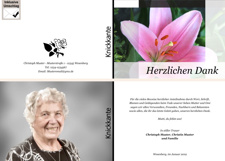  Danksagungskarten Trauer