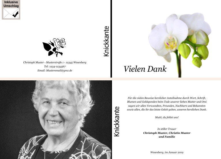  Danksagungskarten Trauer