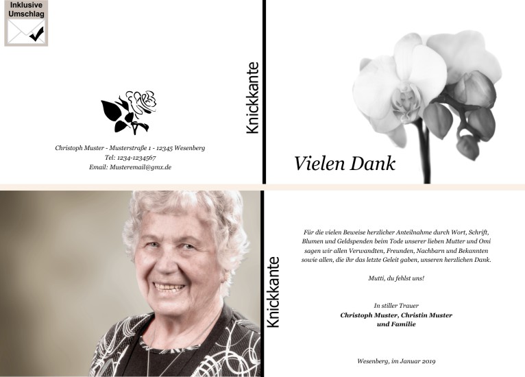  Danksagungskarten Trauer