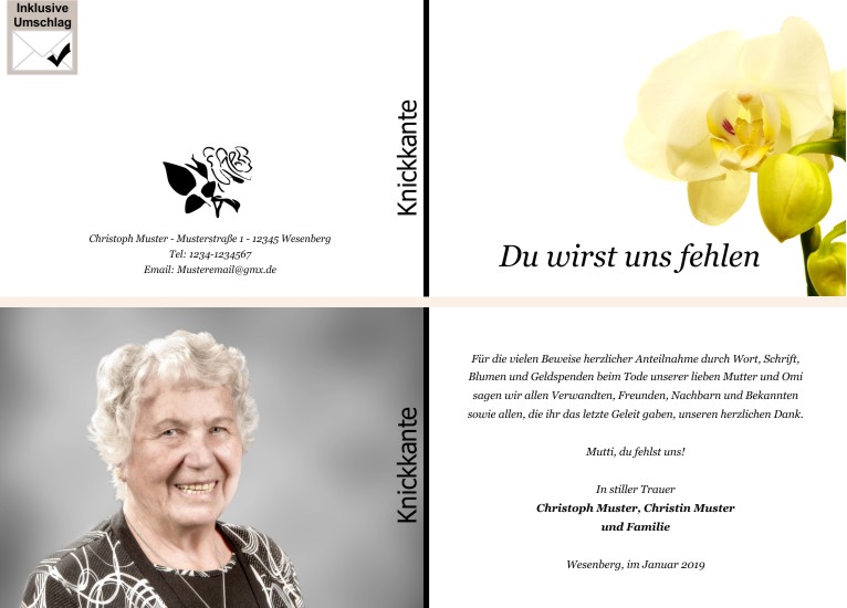  Danksagungskarten Trauer