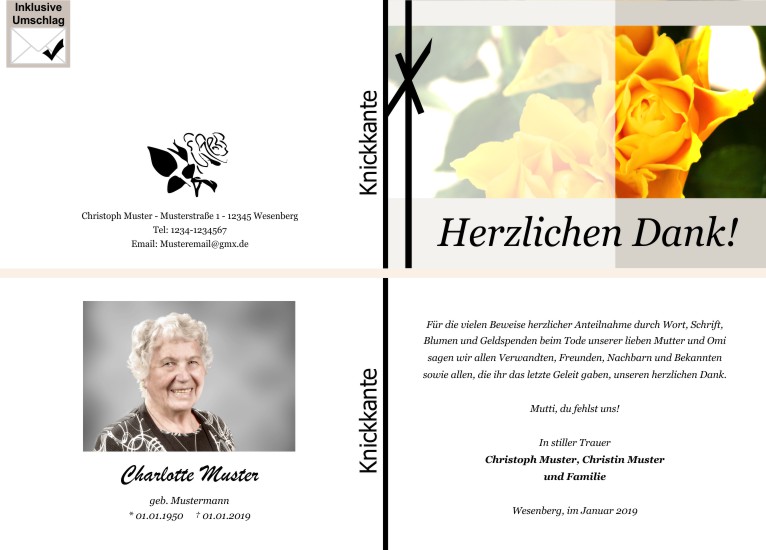 Danksagungskarten Trauer