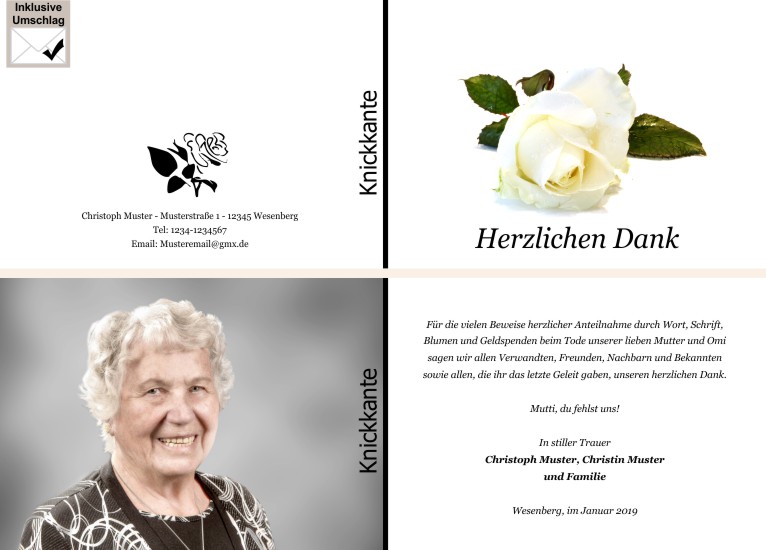  Danksagungskarten Trauer