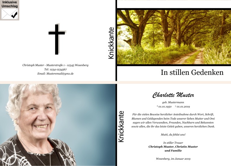  Danksagungskarten Trauer