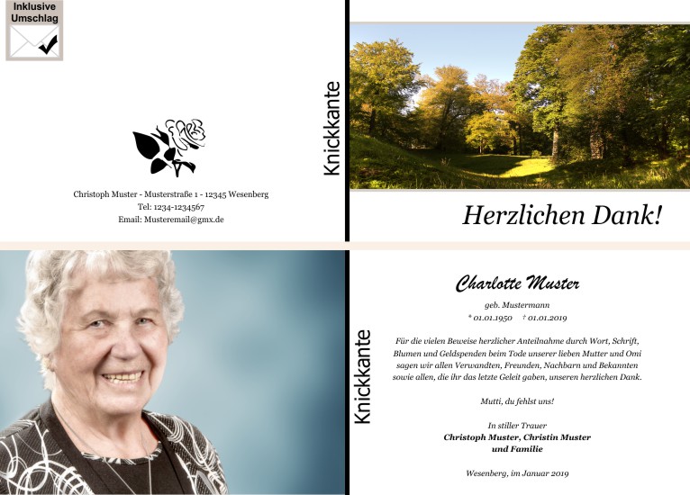  Danksagungskarten Trauer