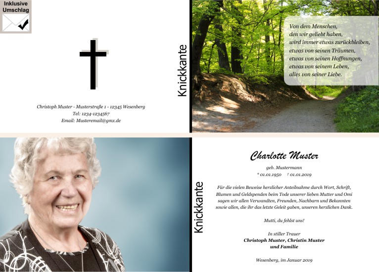  Danksagungskarten Trauer