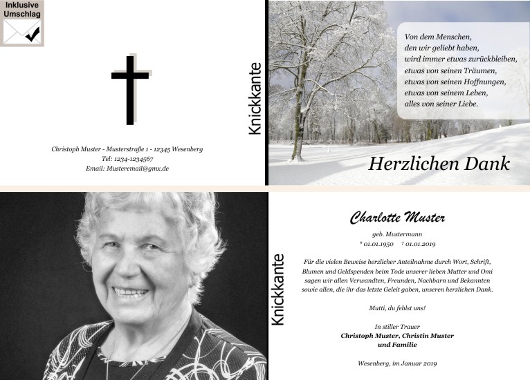  Danksagungskarten Trauer
