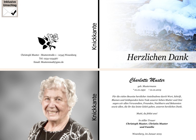  Danksagungskarten Trauer