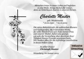 Persönliche Danksagungskarten nach Tod. 